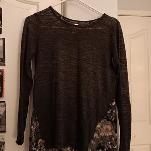 Black Floral Women's Top